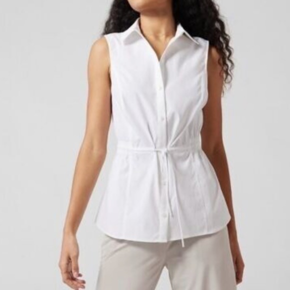 SALE ⬇️ Athleta Levitate Poplin Tank white - XS - Picture 1 of 8